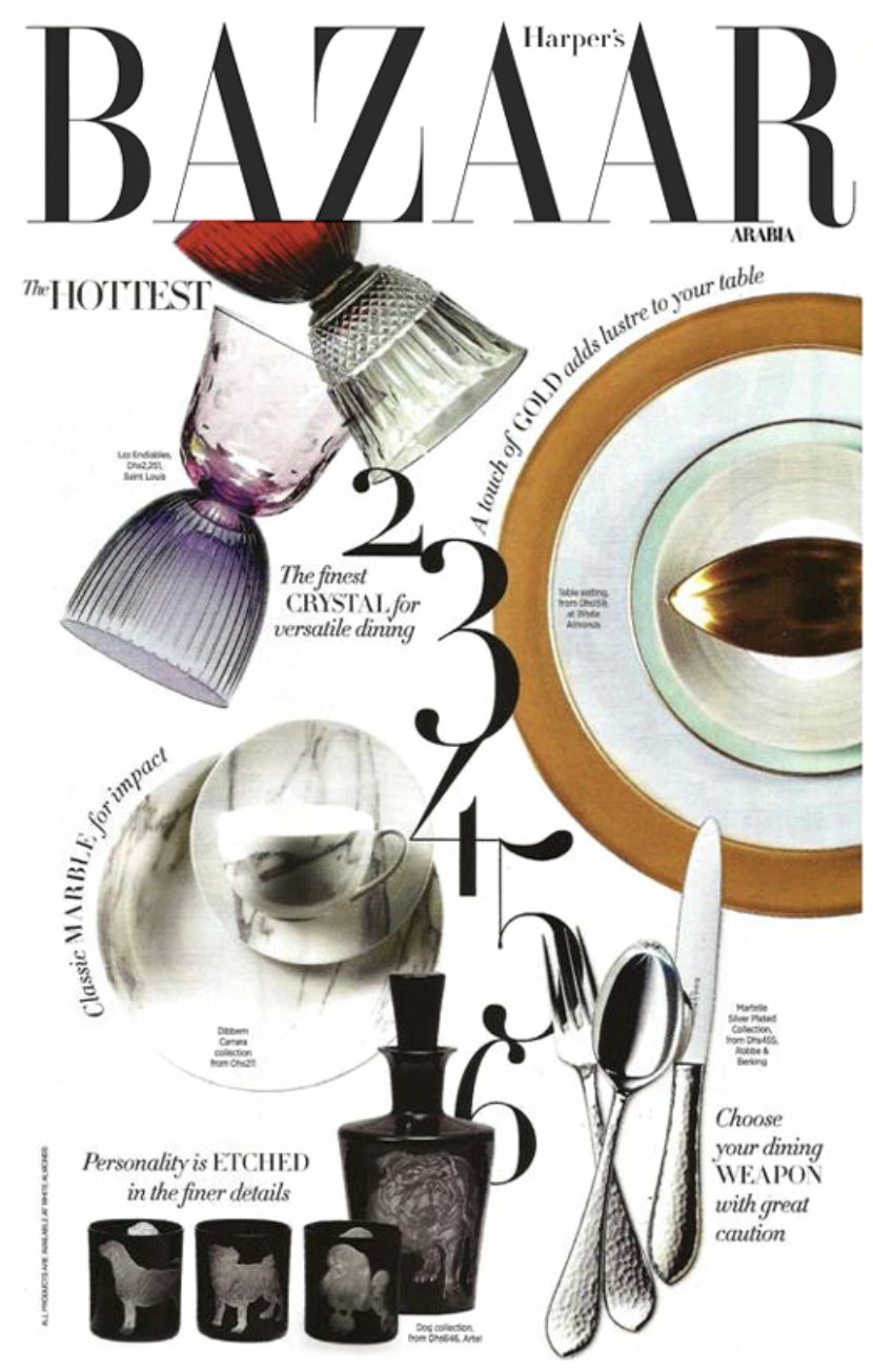 Artěl’s Dog Collection Featured in Harper’s Bazaar Arabia – 2014