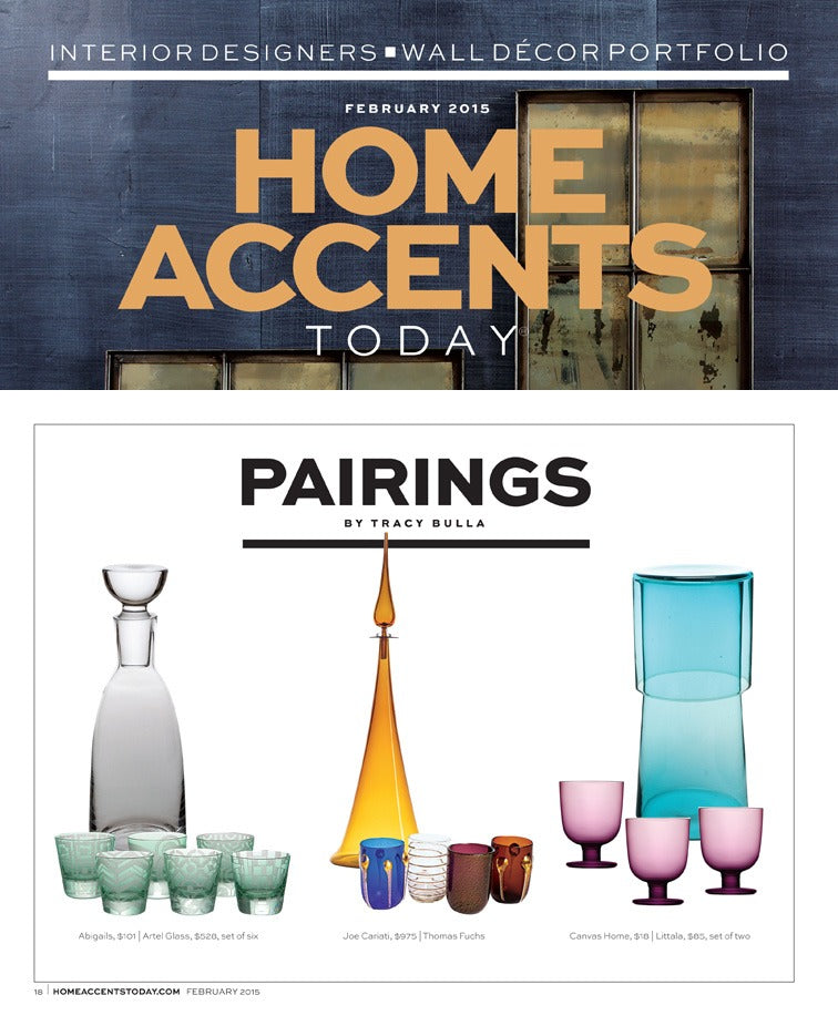 Artěl’s Graphic Collection Vodka & Liqueurs Featured in Home Accents Today – February 2015