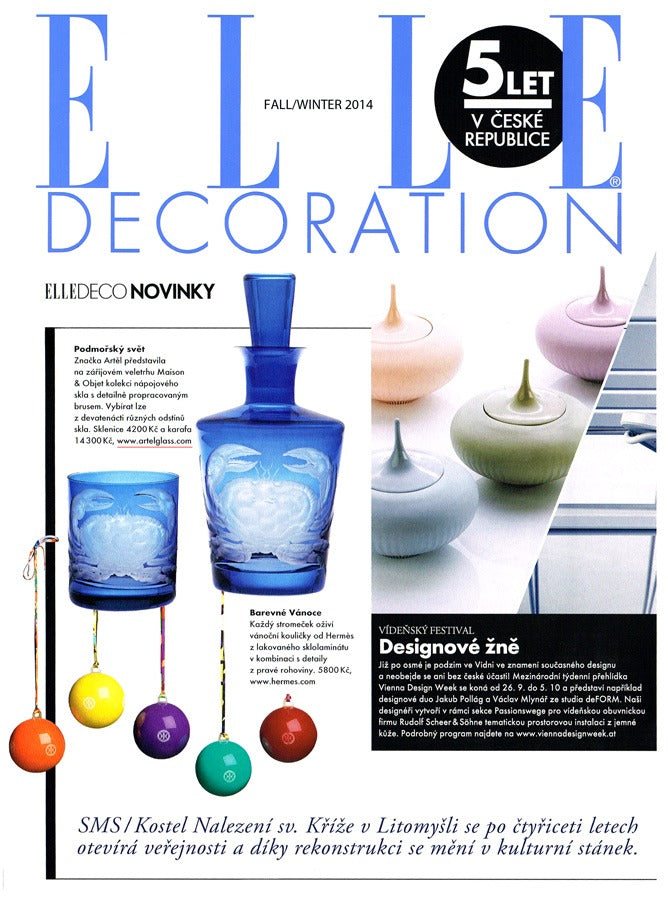 Artěl’s Crab Barware Featured in Elle Decoration – Fall–Winter 2014