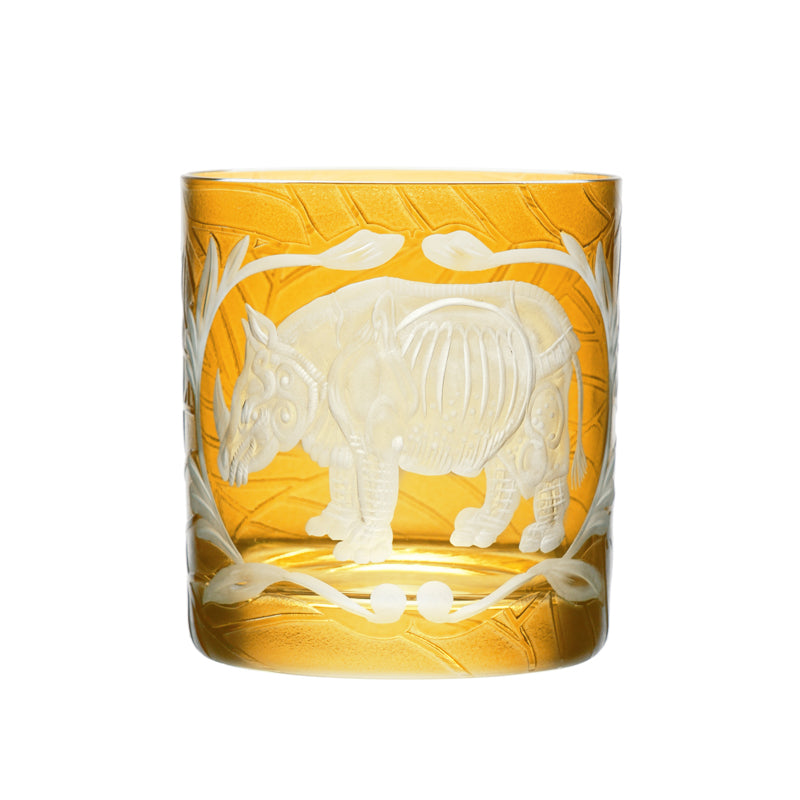 Jungle Baroque I Rhinoceros Small Tumbler Amber