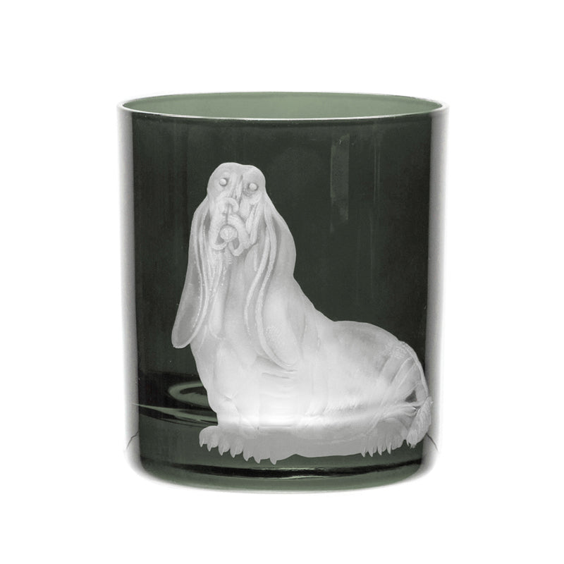 Dog Basset Hound Double Old Fashioned Smoke