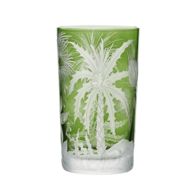 Primeval Palms — Tall Tumbler, Khaki Green