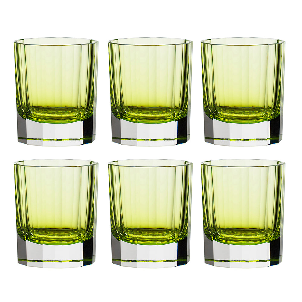 FACETED crystal in Chartreuse