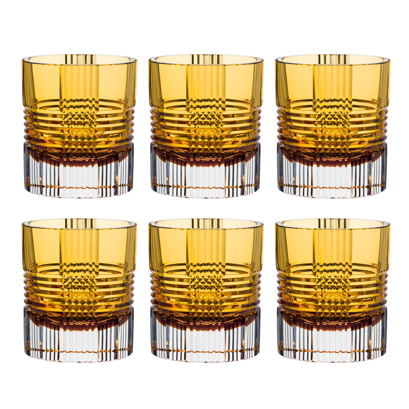 Viden 6 Double Old Fashioned Glasses Amber